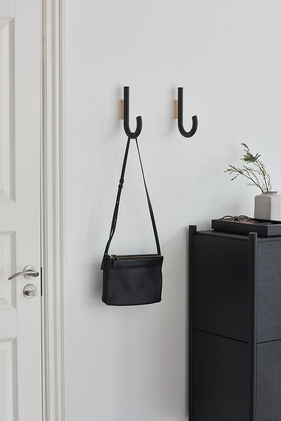 Gancho de pared de roble negro Gejst, 19 cm, negro