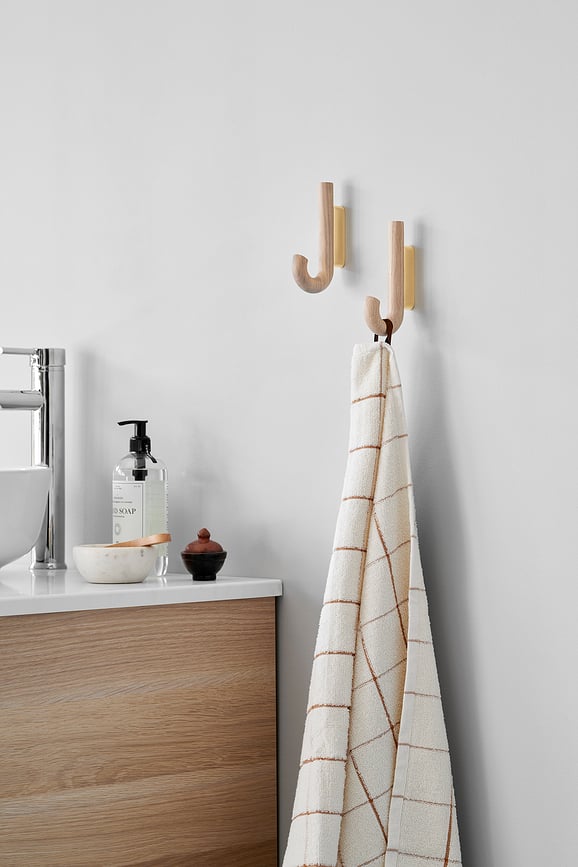 Gancho de Pared de roble claro Gejst, 13,3 cm, negro