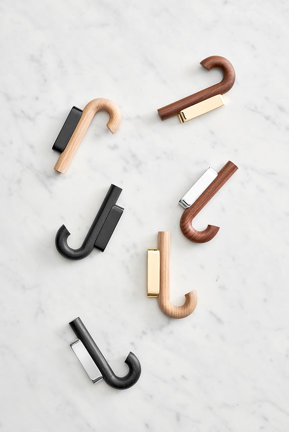 Gancho de Pared de roble claro Gejst, 13,3 cm, negro