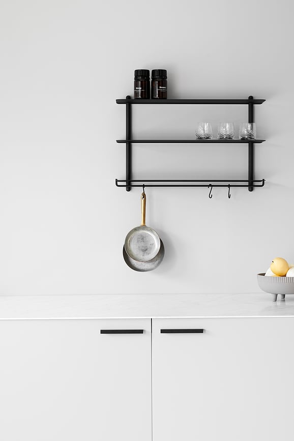 Ganchos para barra de cocina Nivo, blancos, 3 unidades