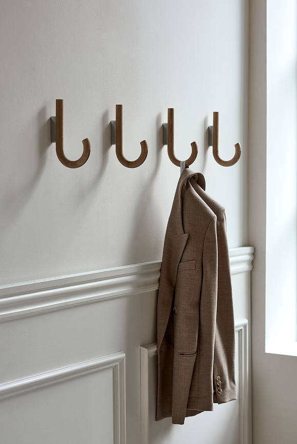 Gejst Crochet mural, 19 cm, noir, chêne clair