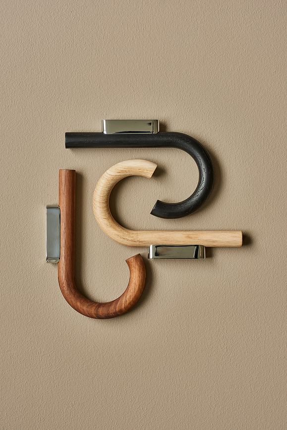 Gejst Crochet mural, 19 cm, noir, chêne clair