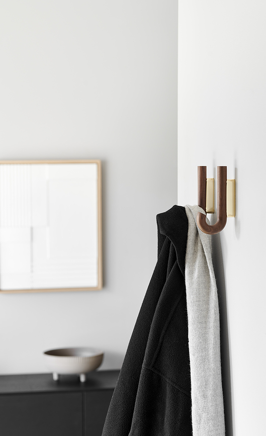 Gejst Γάντζος τοίχου, 13,3 cm, ορείχαλκος, ξύλο καρυδιάς