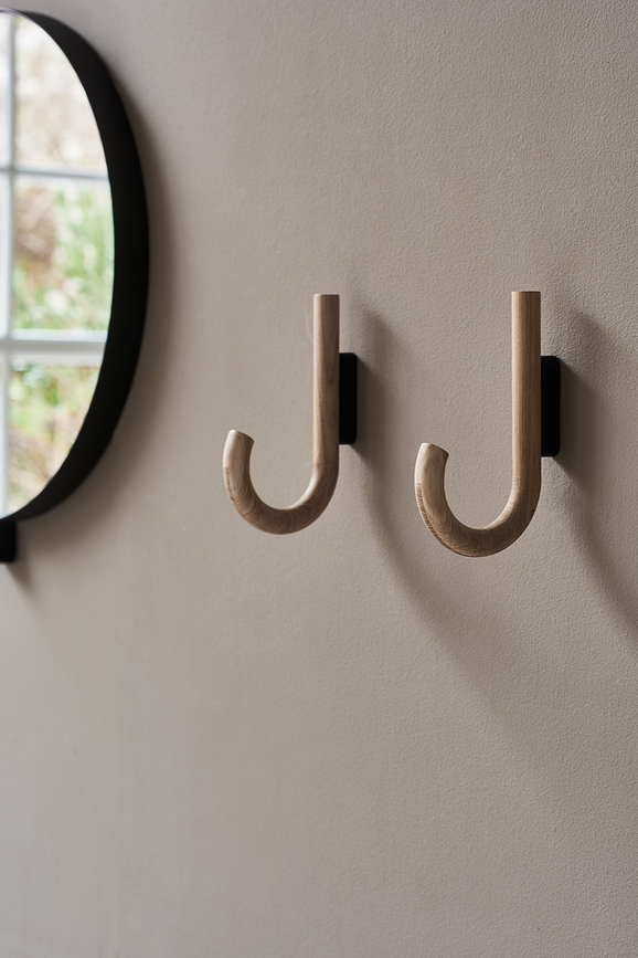 Gejst Γάντζος τοίχου, 19 εκ., μαύρο, ανοιχτή δρυς