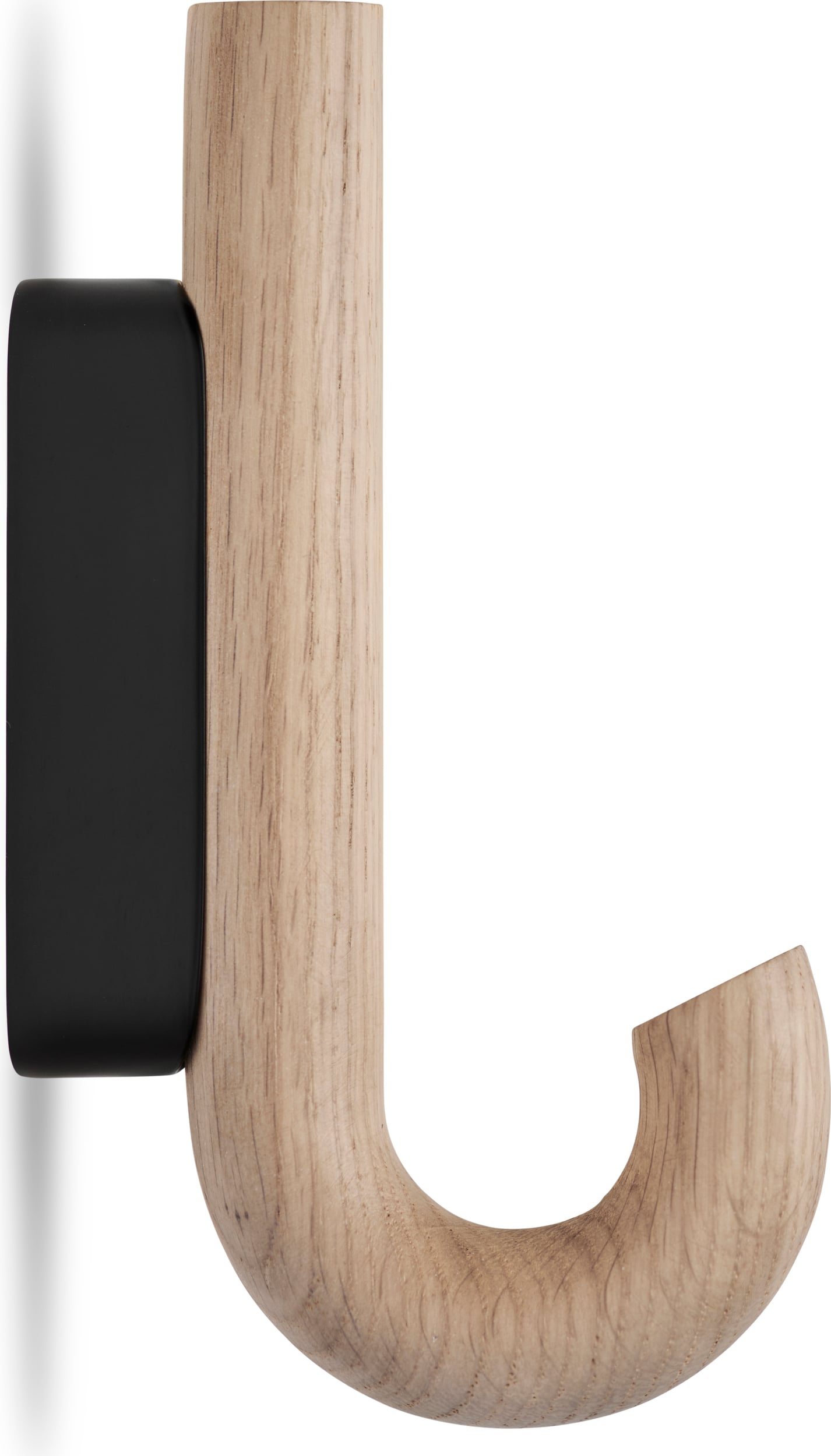 Gejst Wandhaken, 13,3 cm, schwarz, helle Eiche
