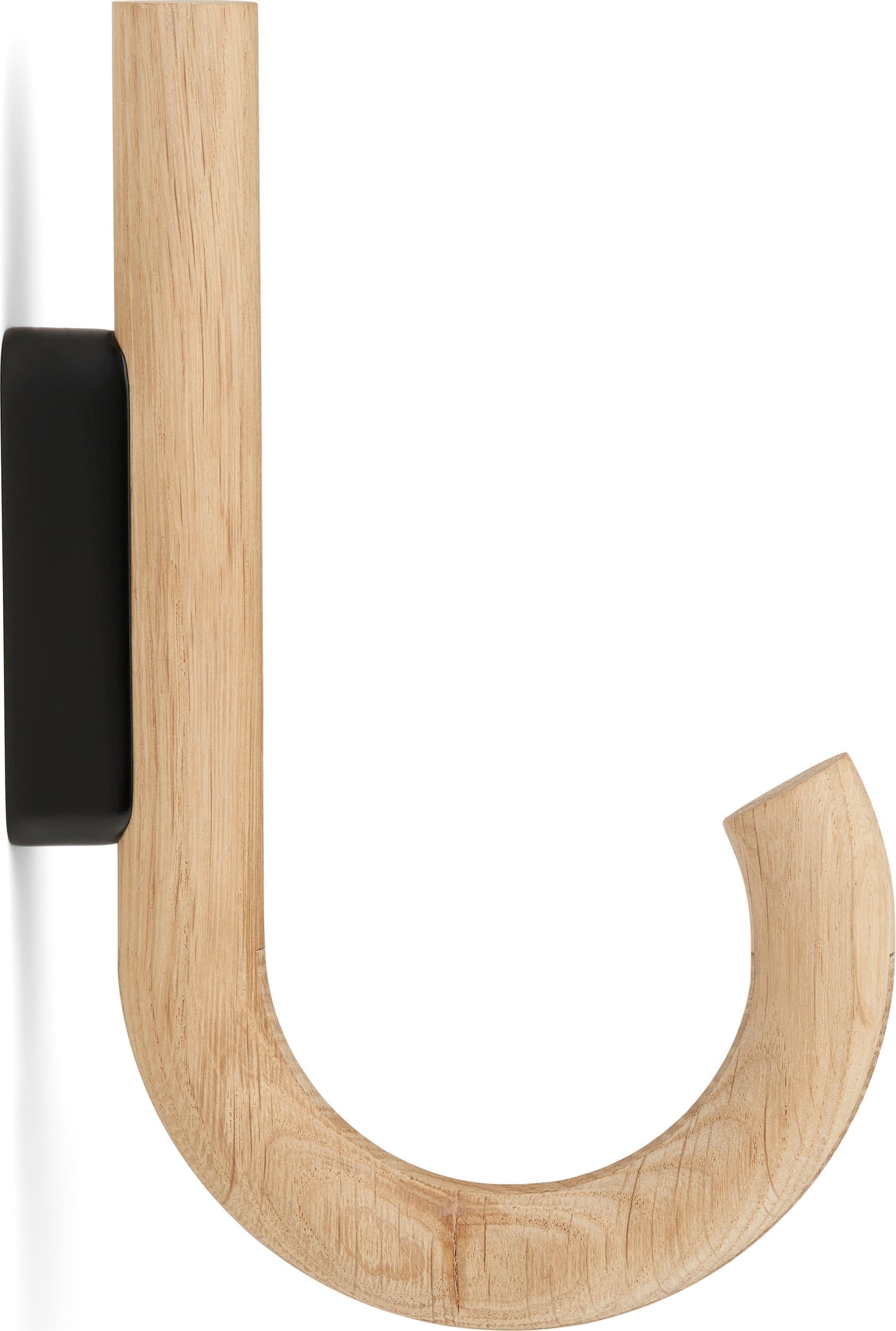 Gejst Wandhaken, 19 cm, schwarz, helle Eiche