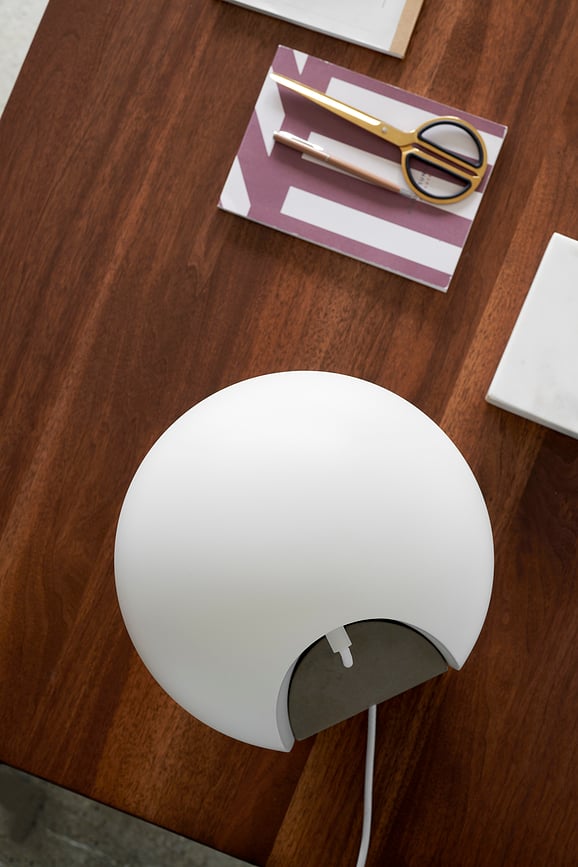 Lámpara de mesa Leery, 40 cm, blanca