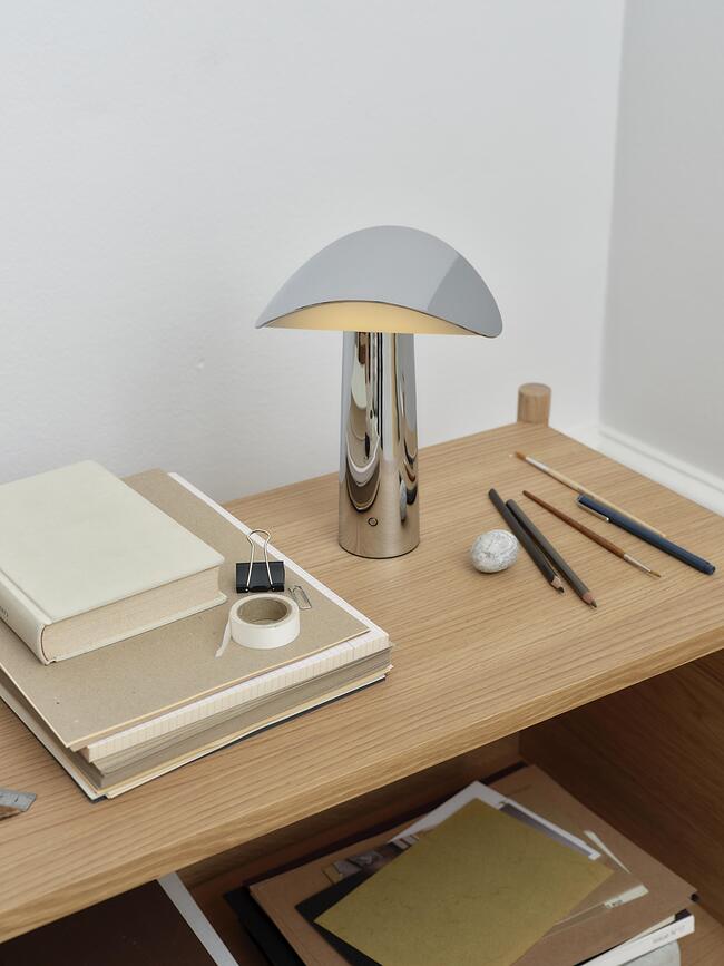 Lium Lampe de Table sans fil, chromée