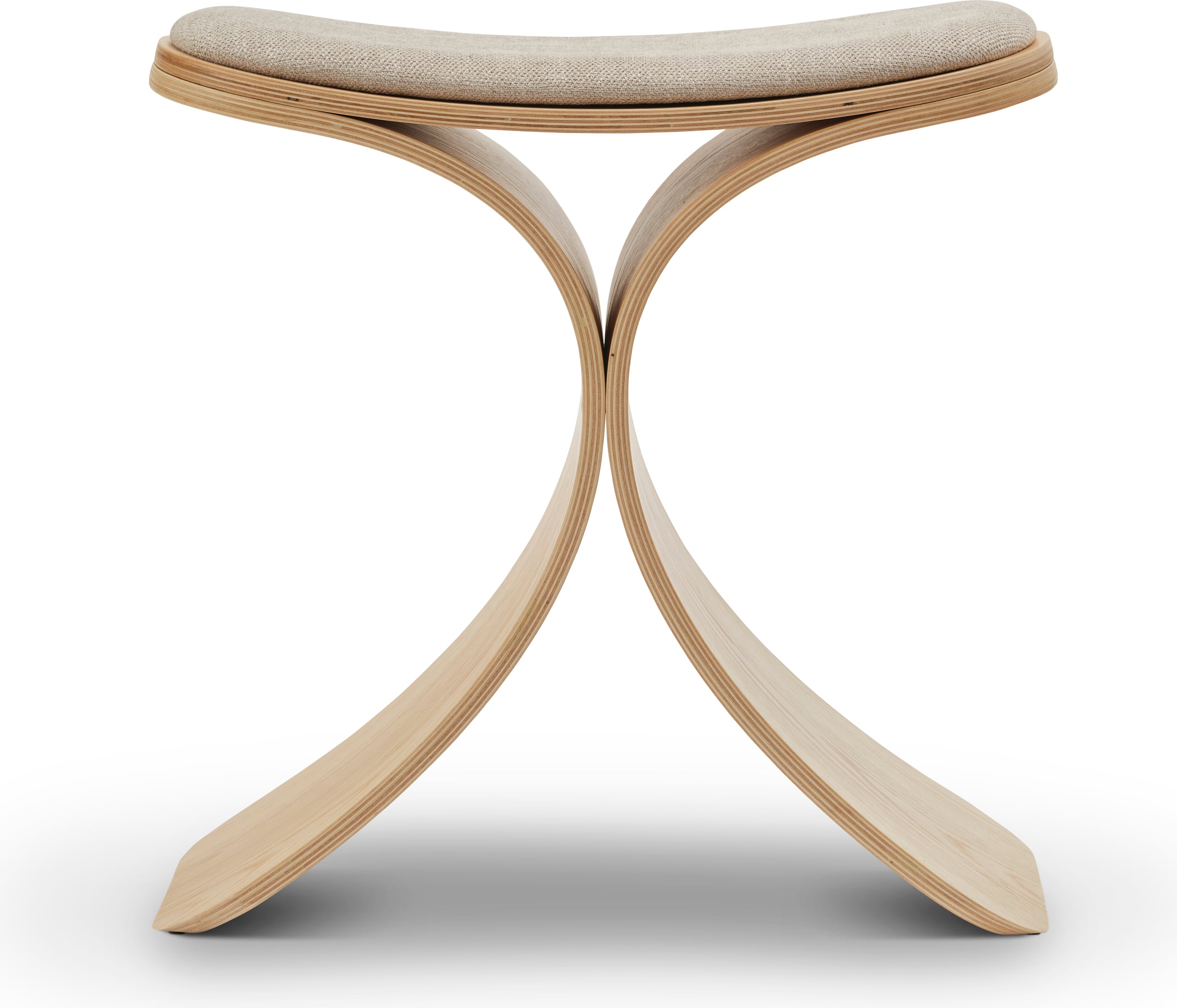 Luno Hocker 45 cm beige Eiche hell gepolsterter Sitz