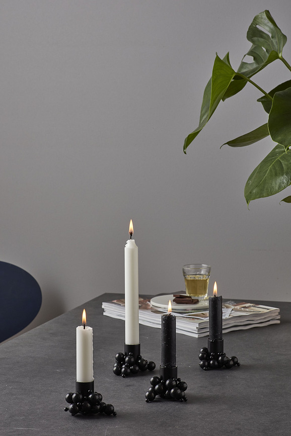 Molekyl Bougeoirs magnétiques pour bougies classiques, laiton, Lot de 4