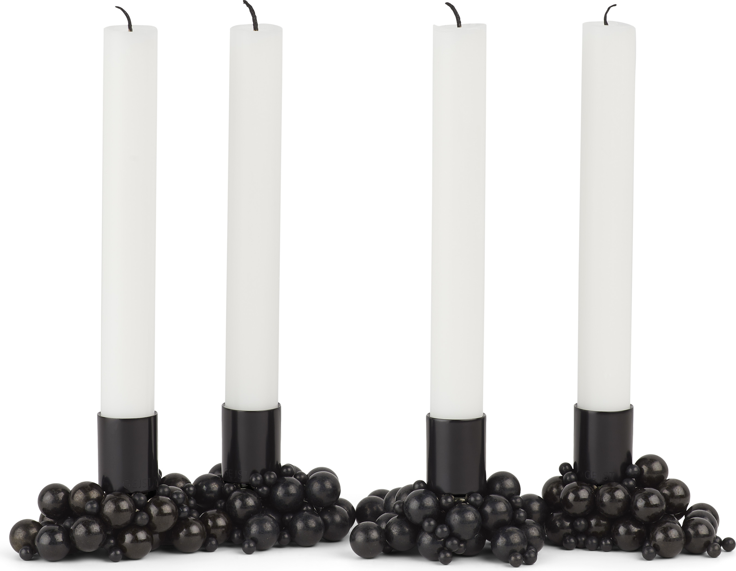 Molekyl Kerzenständer für klassische Kerzen schwarz magnetisch 4 St.