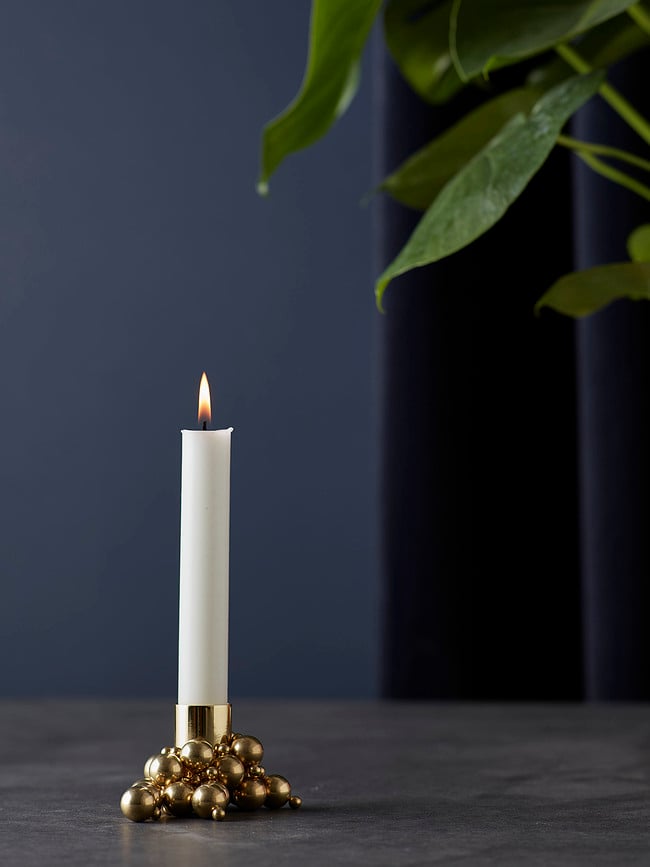 Molekyl Svečnik za klasično svečo, magnetni, krom