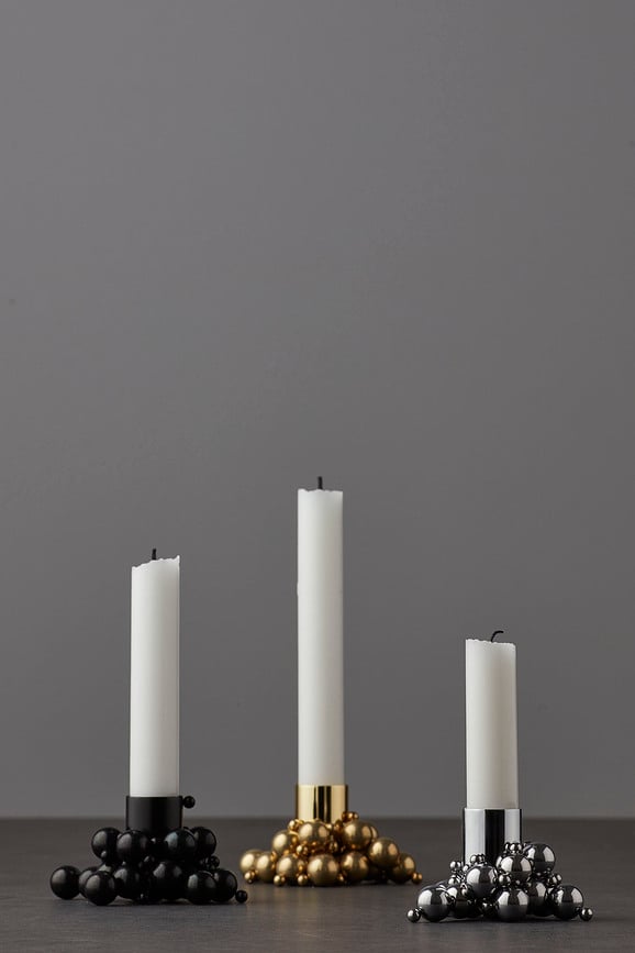 Molekyl Svečnik za klasično svečo, magnetni, krom