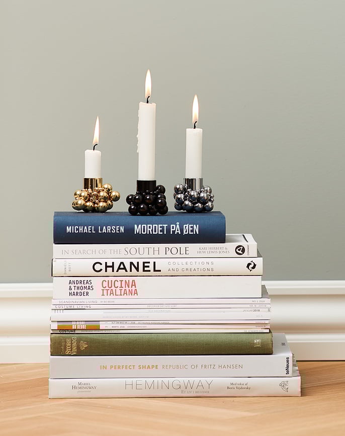 Molekyl Svečnik za klasično svečo, magnetni, krom