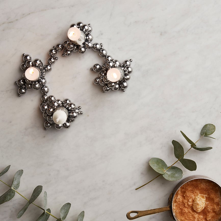 Molekyl Svečniki za klasične sveče, magnetni, medenina, 4 kosi