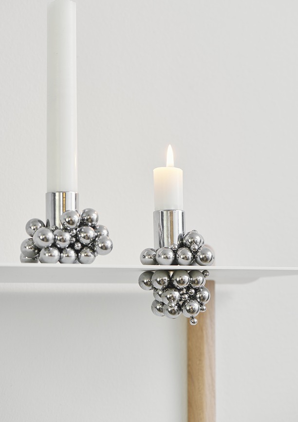 Molekyl Svijećnjaci magnetski crni za klasične svijeće 2 kom.