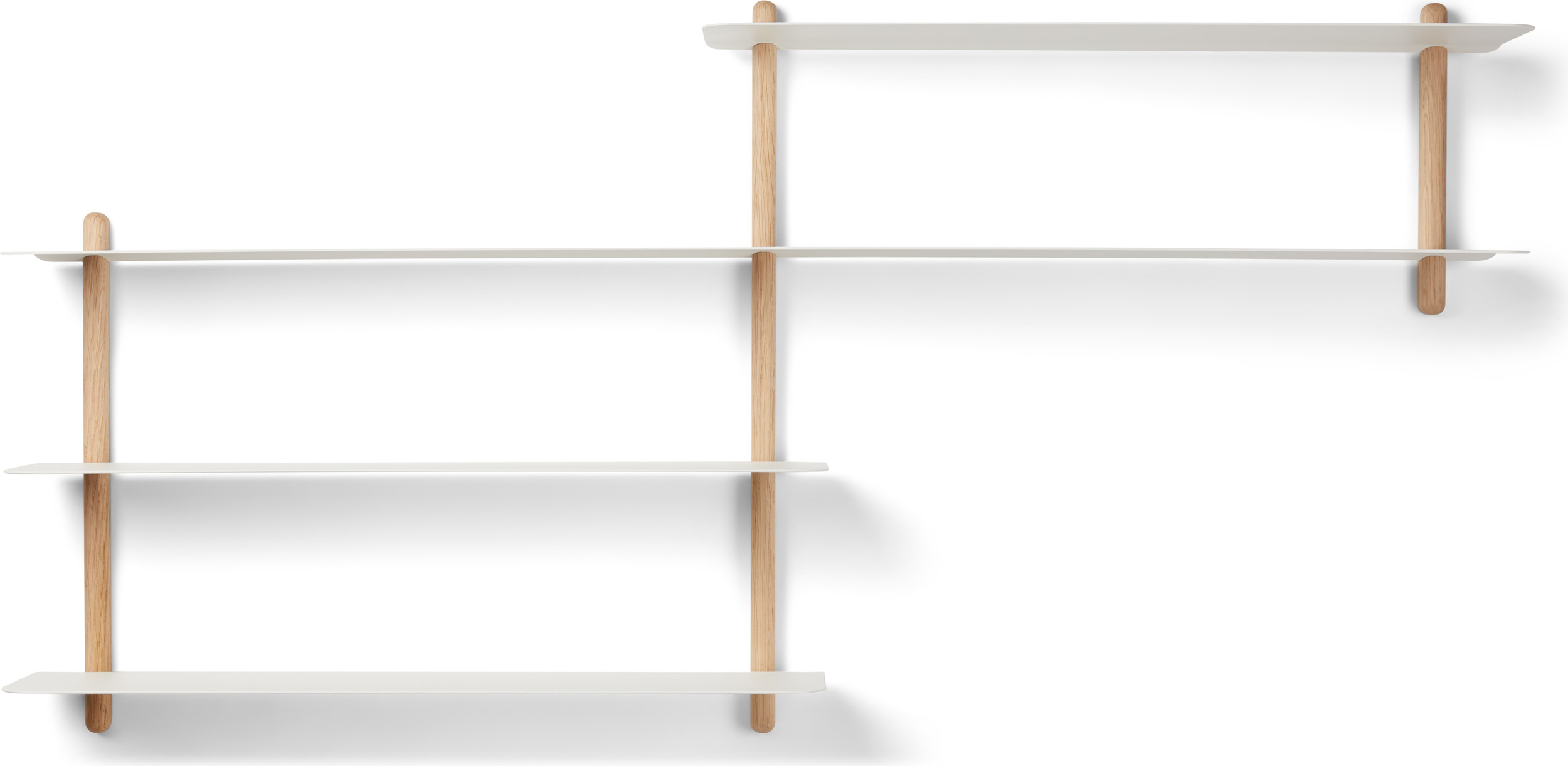 Nivo B Wandregal 118 cm weiß Eiche hell