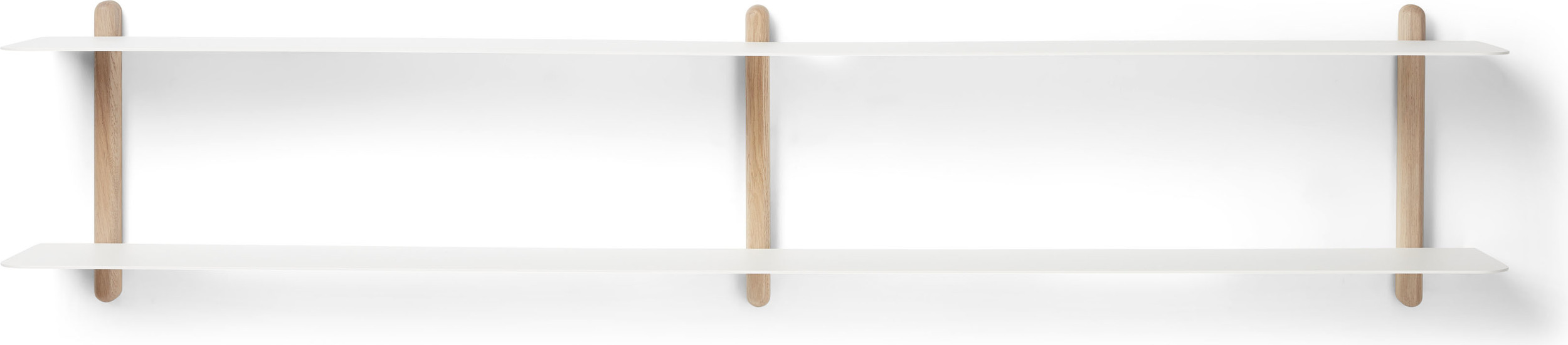 Nivo C Wandregal 25 cm weiß Eiche hell