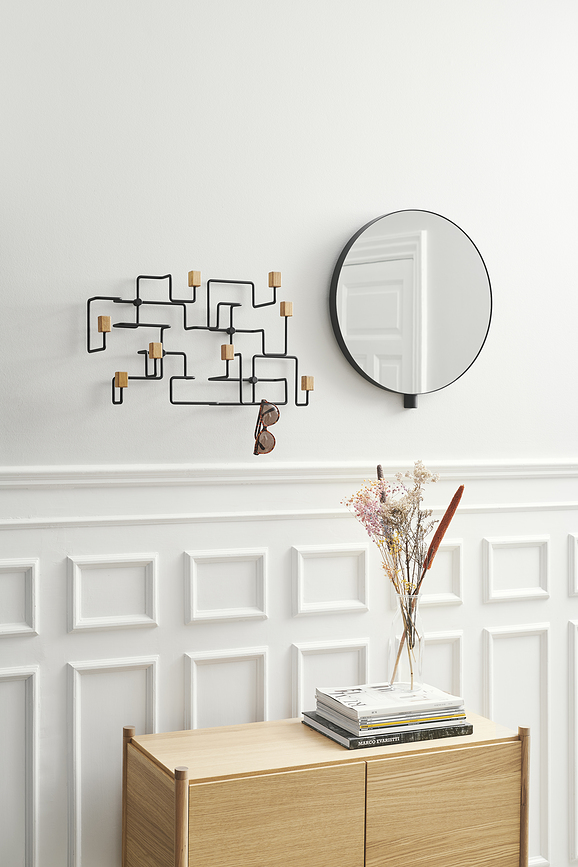 Perchero de Pared Underground, roble claro y blanco