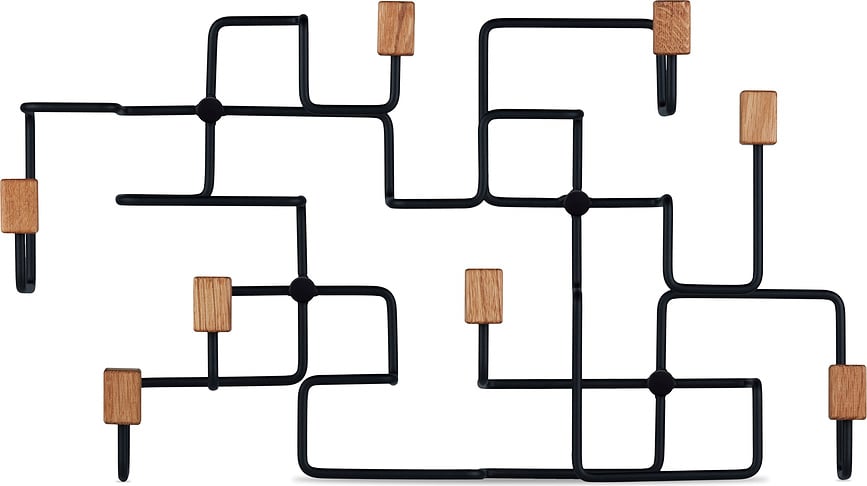 Perchero de Pared Underground, roble claro y blanco