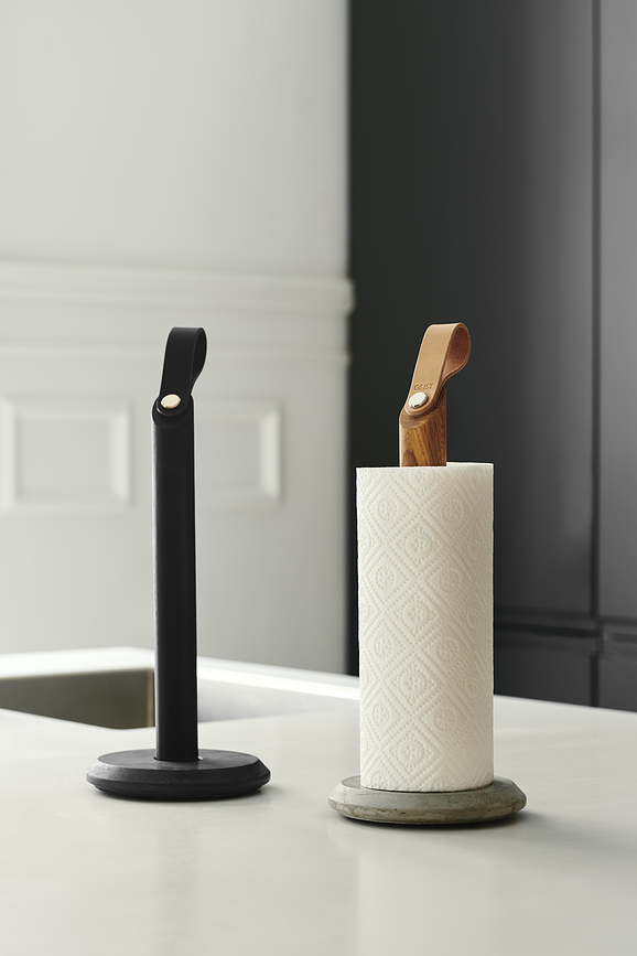 Portarrollos de roble oscuro Grab, 32 cm