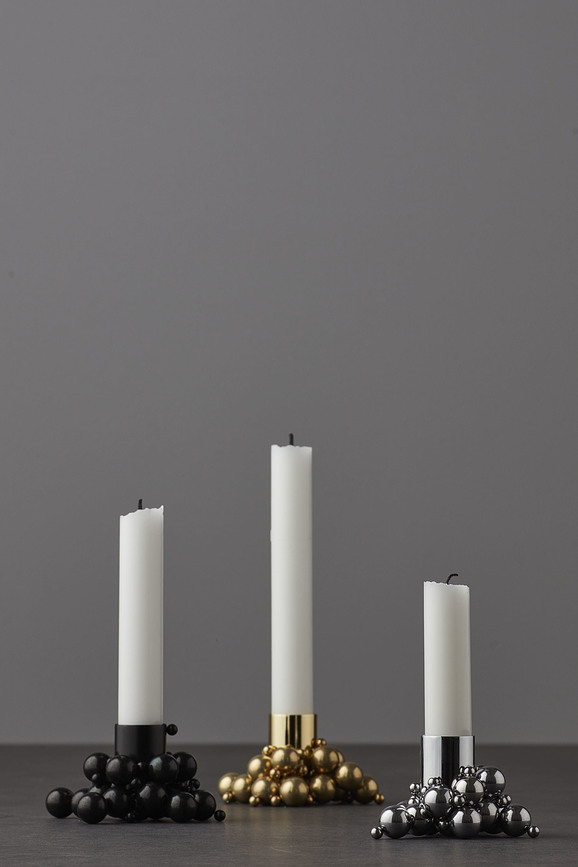 Portavelas de latón Molekyl, para vela clásica, magnético