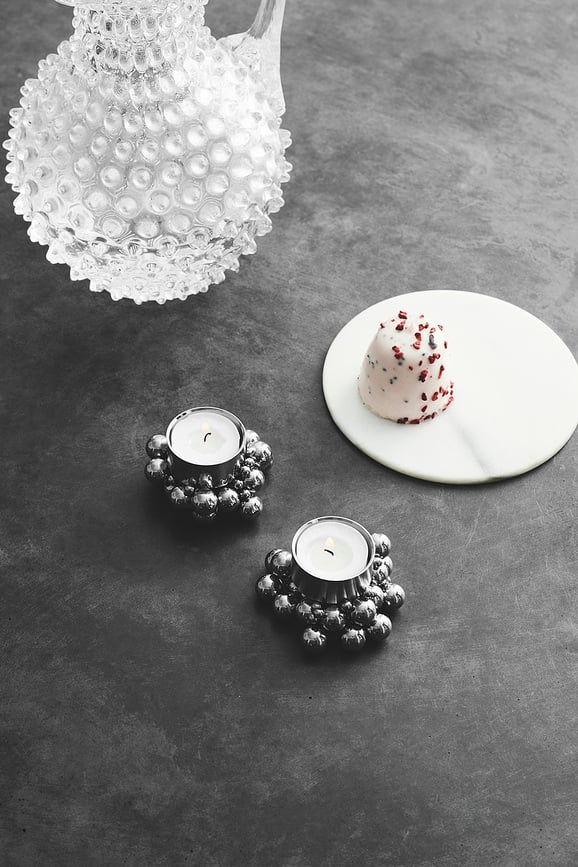 Portavelas magnético cromado Molekyl, para velas de té