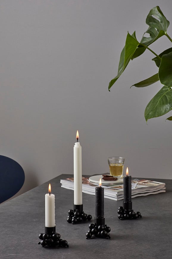 Portavelas de latón magnéticos Molekyl, para velas clásicas, 4 unidades