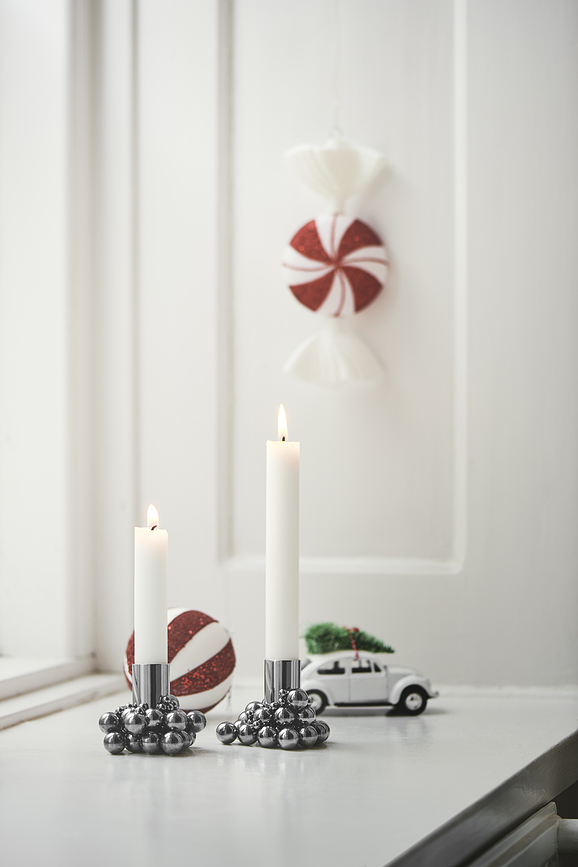 Portavelas magnéticos Molekyl, negros, para velas clásicas, 2 unidades