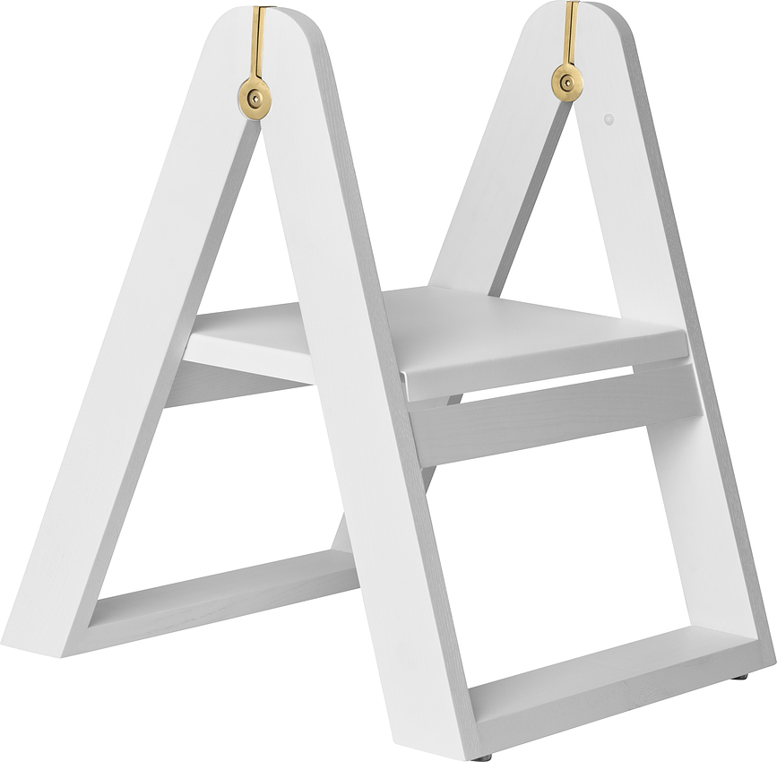Reech kokkupandav taburet, valge, 47 cm