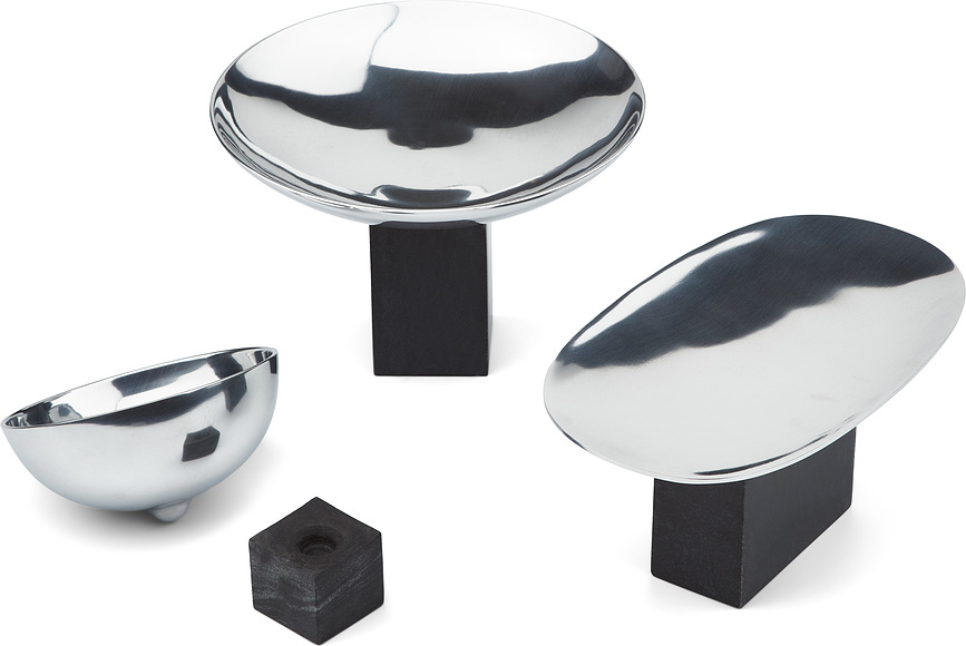 Sapoto Coupe décorative, 22 cm, noire et argentée