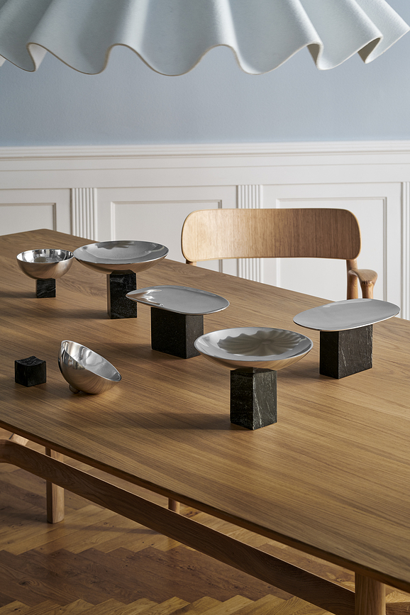 Sapoto Coupe décorative, 22 cm, noire et argentée