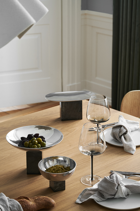 Sapoto Coupe décorative, 22 cm, noire et argentée