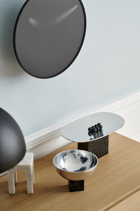 Sapoto Coupe décorative, 22 cm, noire et argentée