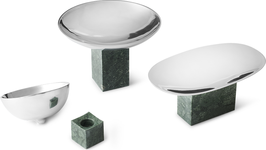 Sapoto Coupe Décorative, 22 cm, argentée et verte