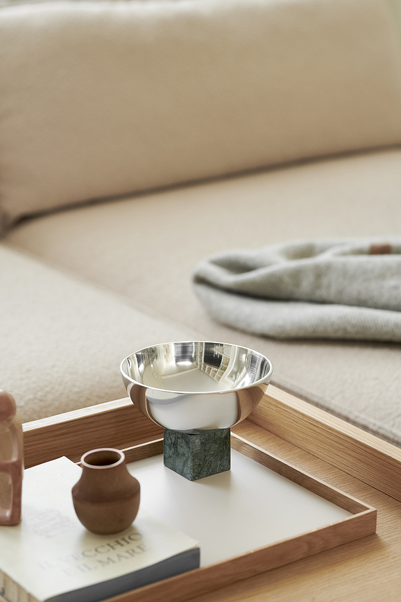 Sapoto Coupe Décorative, 22 cm, argentée et verte