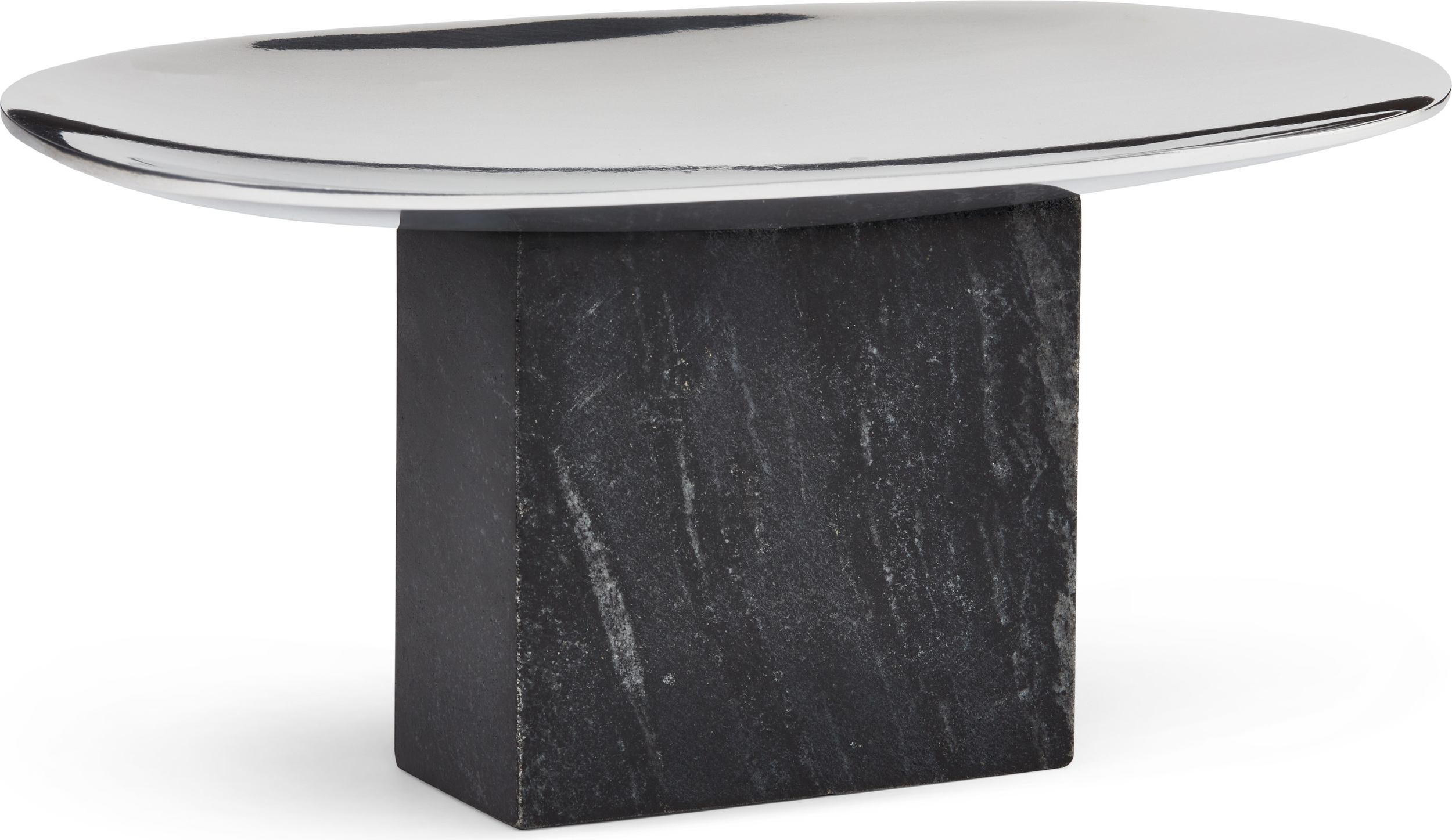 Sapoto Dekoratives Tablett 25 cm silber-schwarz
