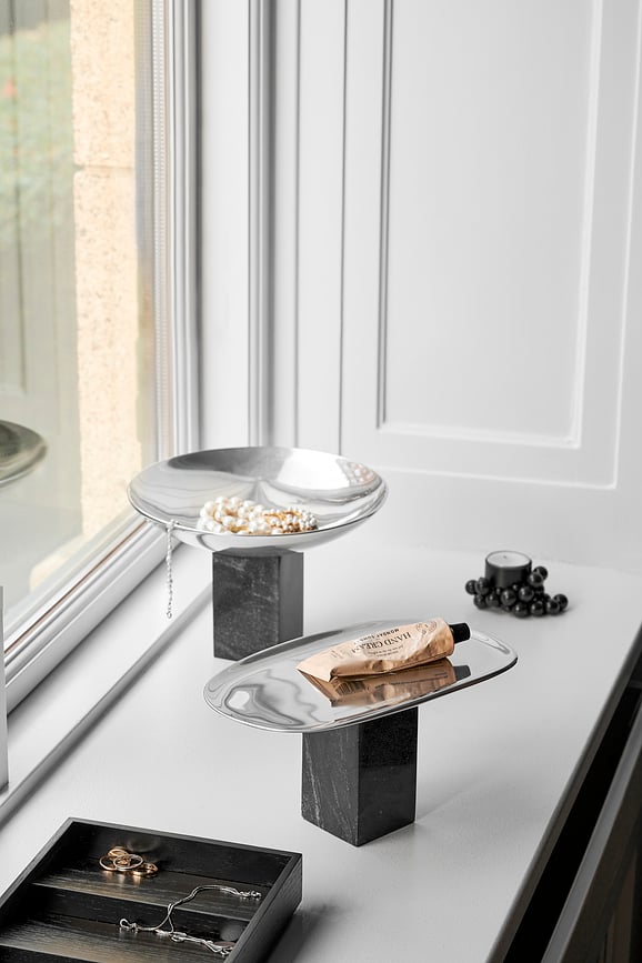 Sapoto Okrasni pladenj, 25 cm, srebrno-zelen