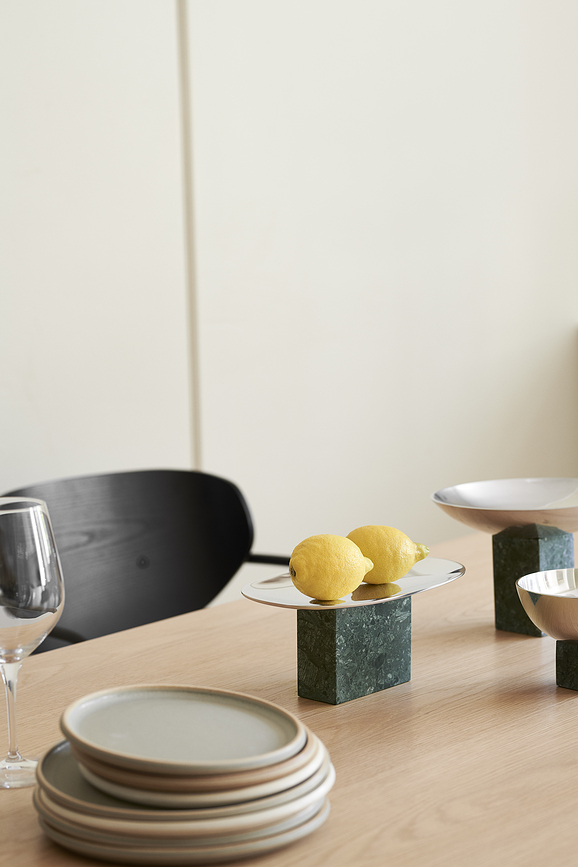 Sapoto Δίσκος Διακοσμητικός, 25 cm, ασημί-πράσινος