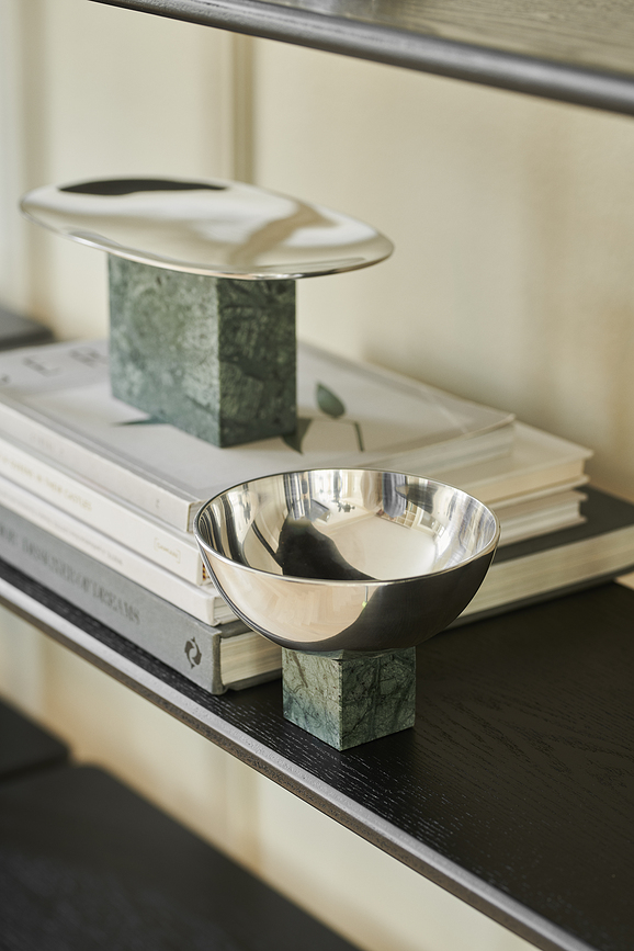 Sapoto Plateau décoratif, 25 cm, argenté et vert