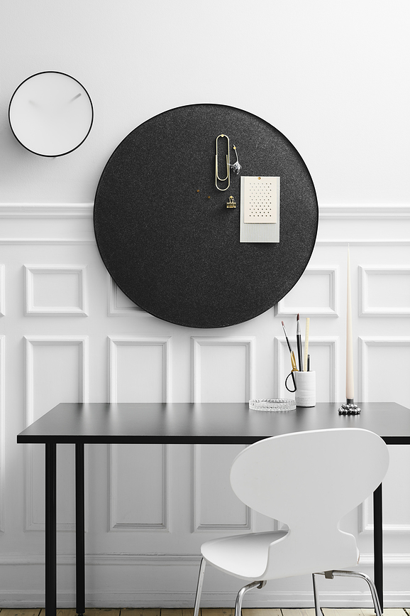 Tablero de Fieltro Retell, 80 cm, gris y negro