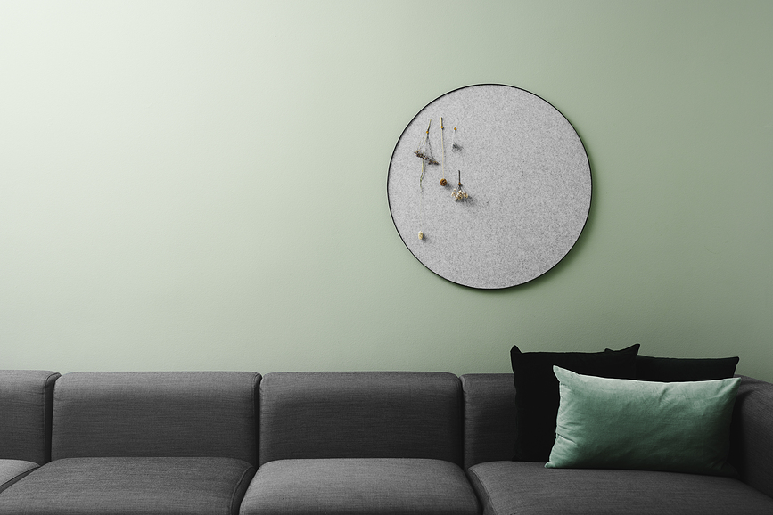 Tablero de Fieltro Retell, 80 cm, gris y negro