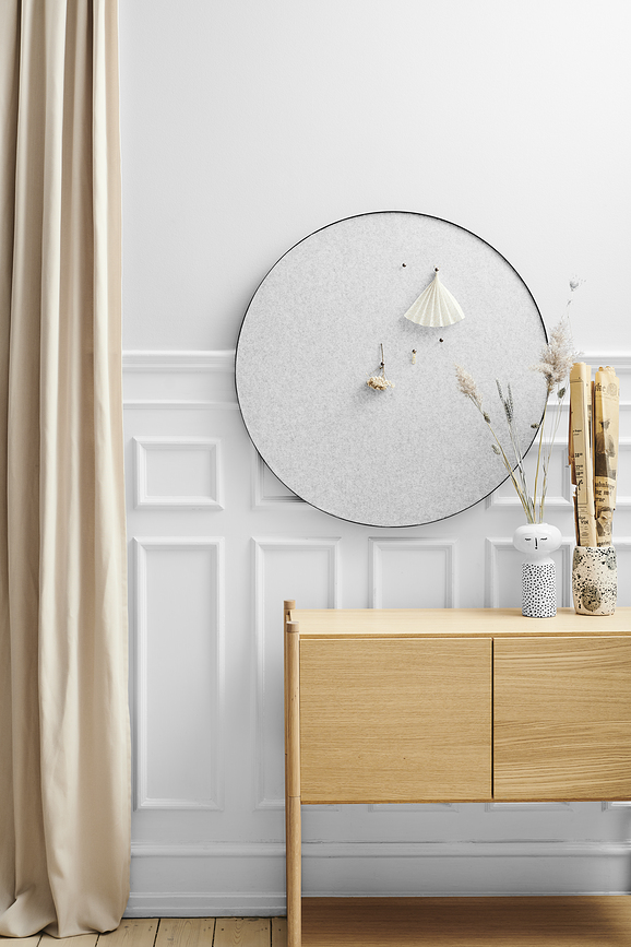 Tablero de Fieltro Retell, 80 cm, gris y negro