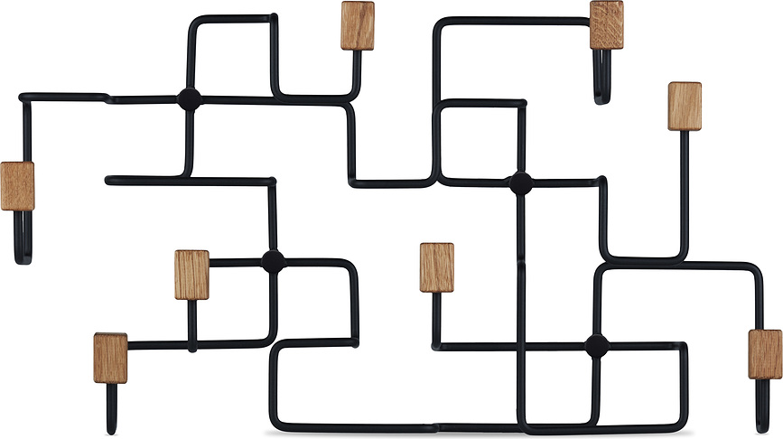 Underground Stenski obešalnik, bel, svetel hrast