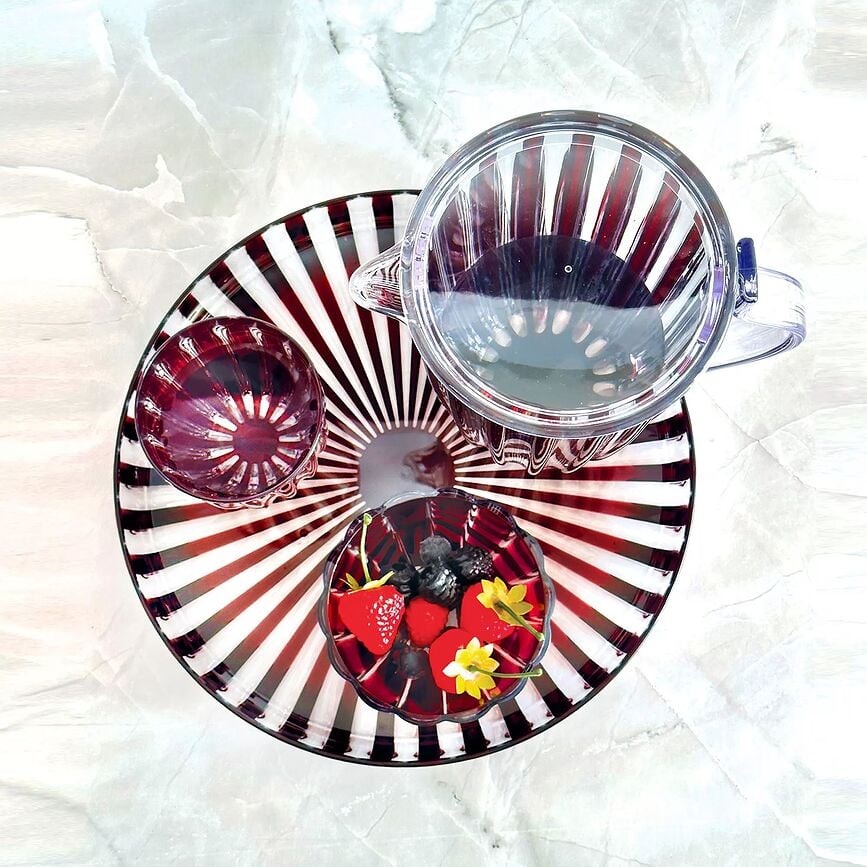 Bandeja para servir de material reciclado Dolcevita, ámbar