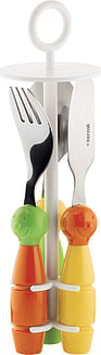 Bimbi Billo Baby utensils colourful with a stand 3 pcs