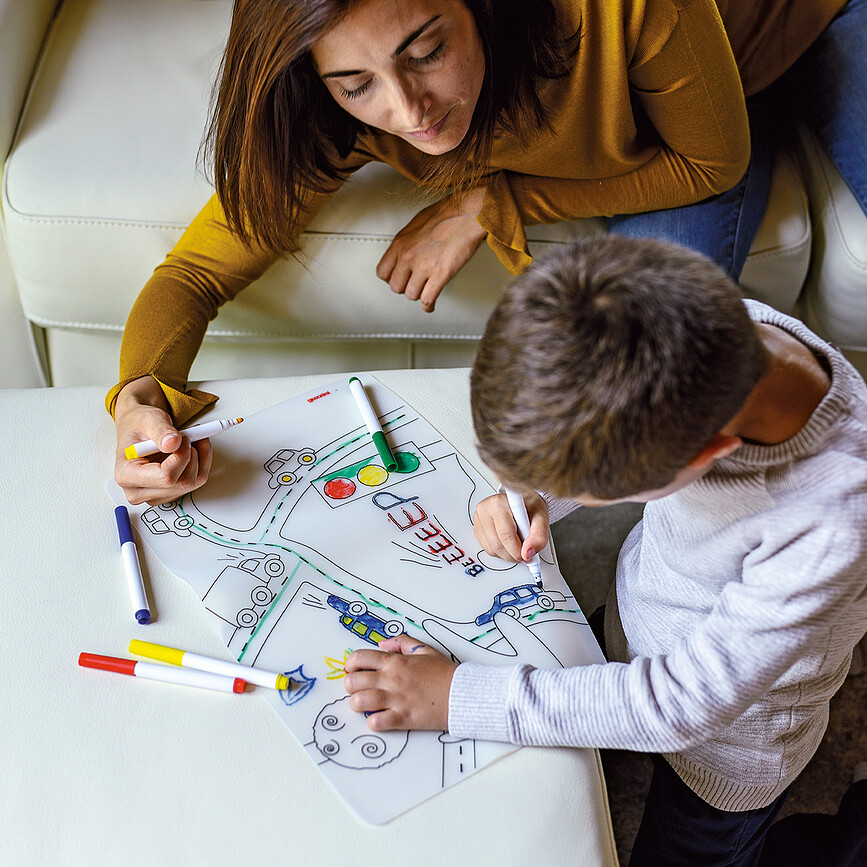 Bimbi Traffic Set de Table à Colorier, avec 4 feutres