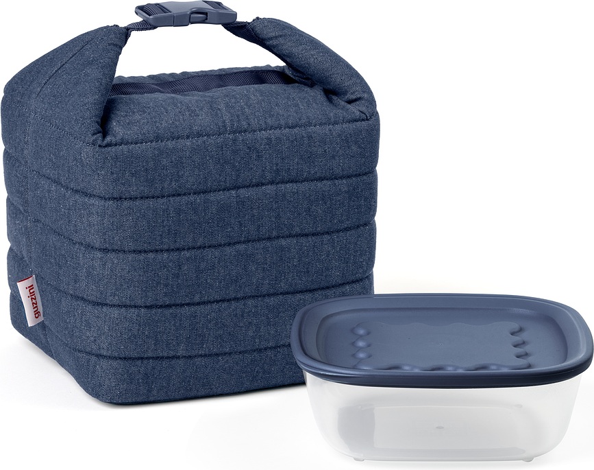 Bolsa térmica con recipiente On The Go, azul oscuro