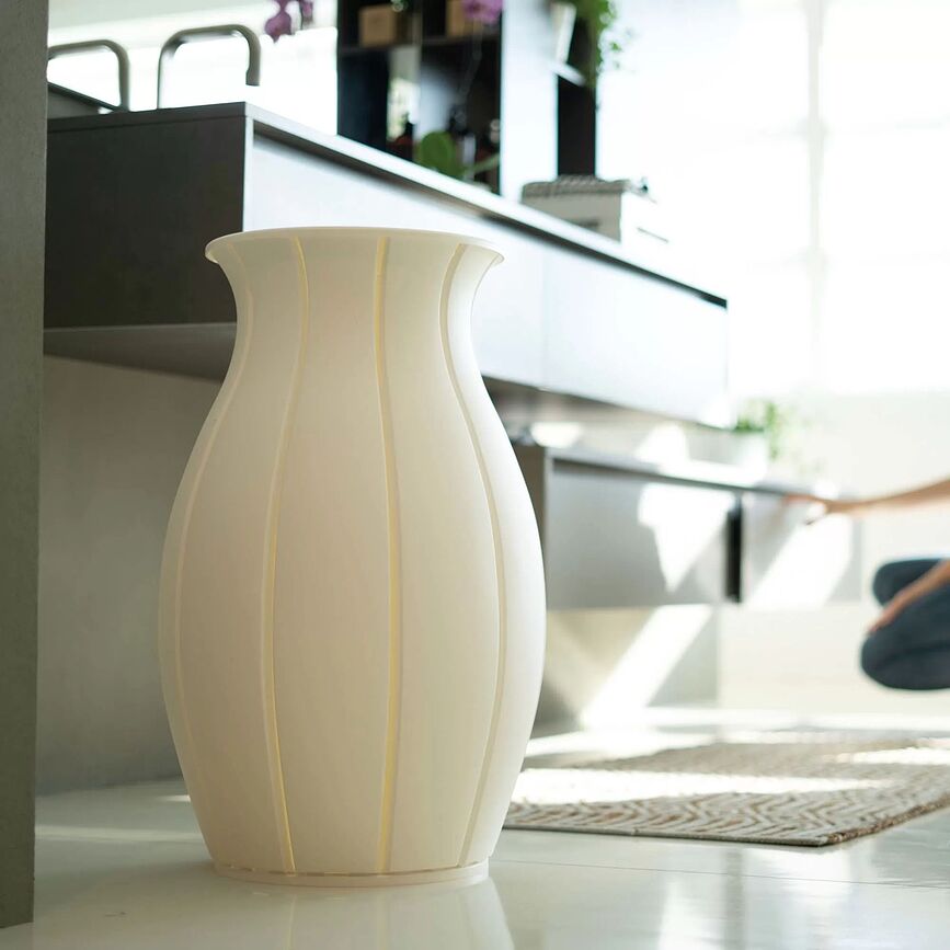 Cesto para ropa reciclado Ninfea, blanco lechoso