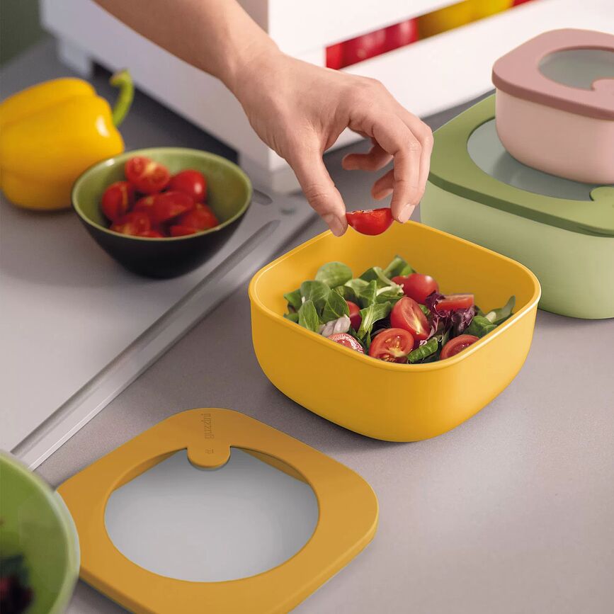 Contenedores de cocina de material reciclado Store & More, poco profundos, Pack de 3